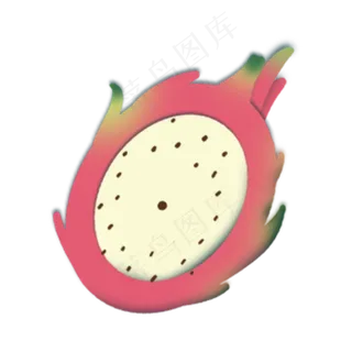 半个新鲜的火龙果