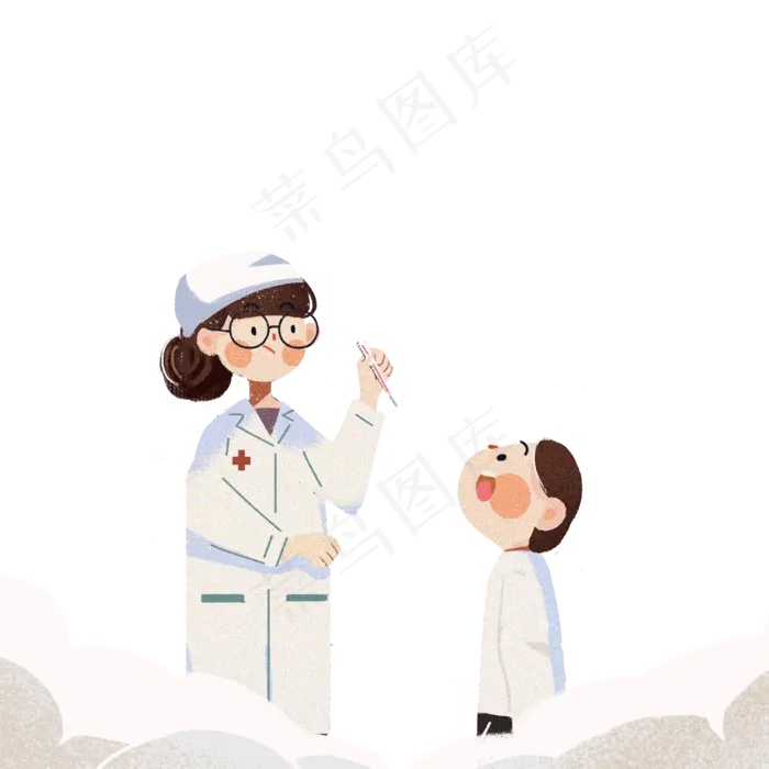 卡通白衣护士免抠图(2000X2000(DPI:300))psd模版下载