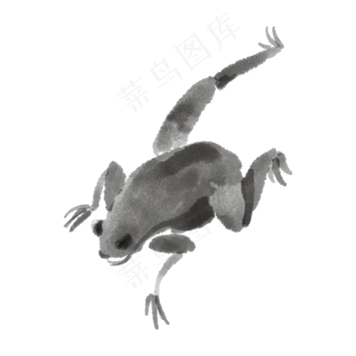水墨水彩可爱长腿青蛙(2048X2048(DPI:132))psd模版下载