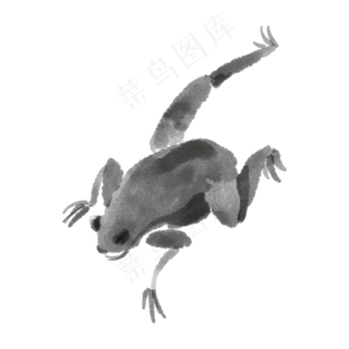 水墨水彩可爱长腿青蛙