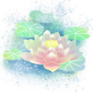 卡通手绘梦幻莲花,免抠元素