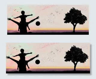 父亲节看夕阳banner图