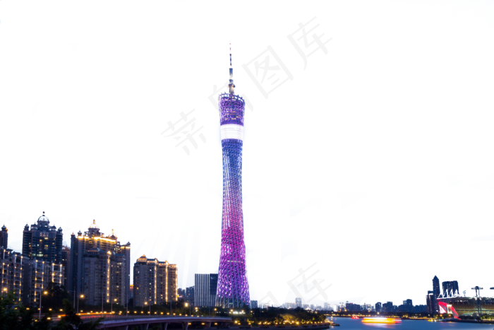 广州塔城市夜景,免抠元素(2000*1333px 300 dpi )psd模版下载