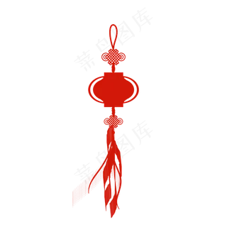 新年元宵红色流苏中国结,免抠元素