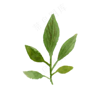 水墨风叶子矢量素材