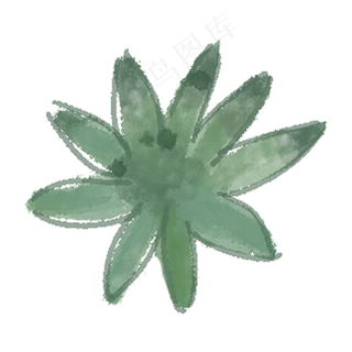 卡通绿色叶子堆成的荷花免抠图 卡通绿色叶子堆成的荷花免抠图