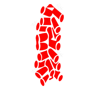 红色创意鞭炮元素,免抠元素