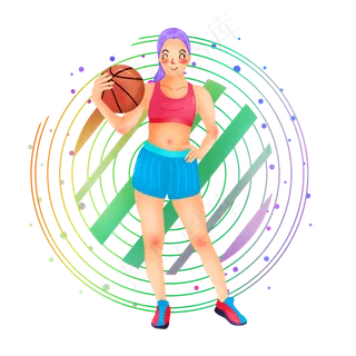 手绘运动人物png图,免抠元素