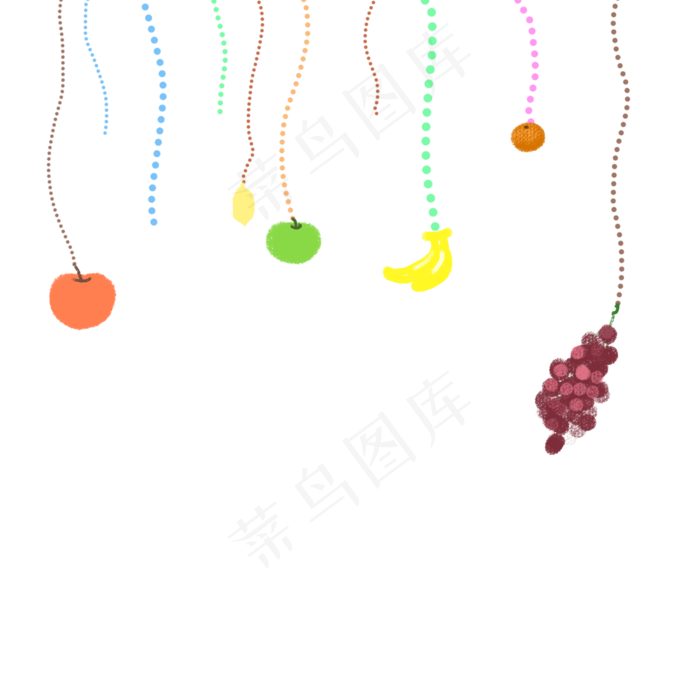 彩色果实悬挂元素