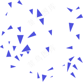 蓝色三角碎片,免抠元素