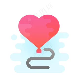 红色爱心气球免抠图