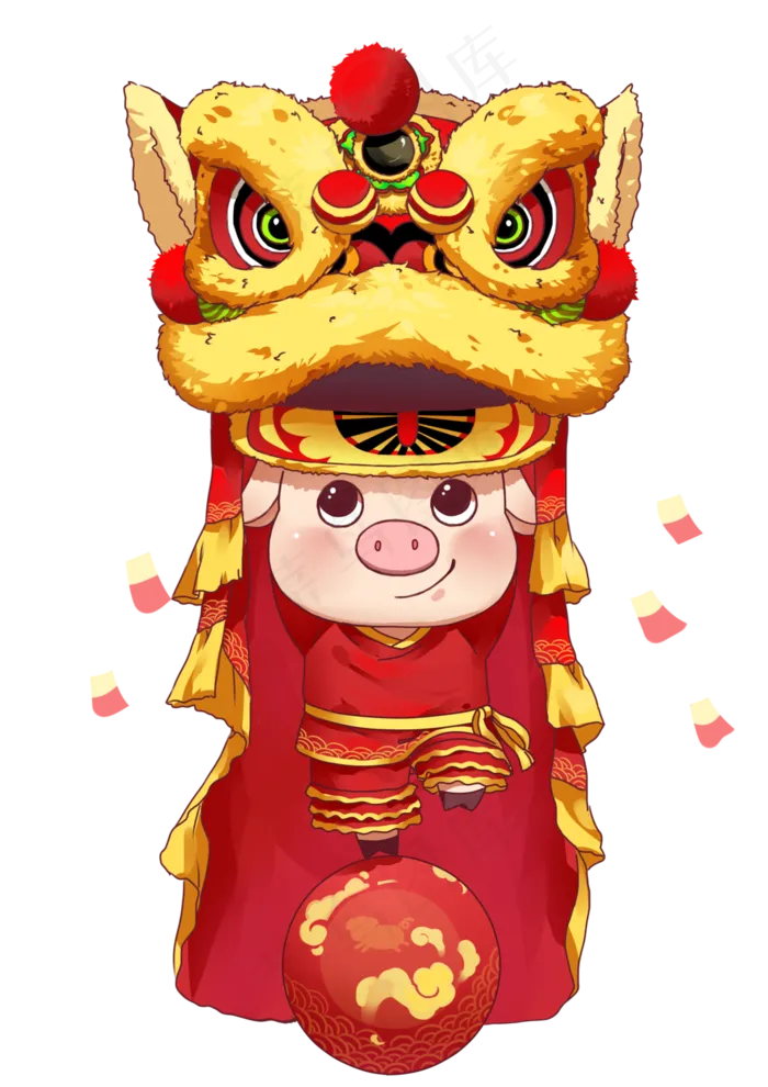 2019己亥猪年猪年快乐,免抠元素(3507*4960px 300 dpi )psd模版下载