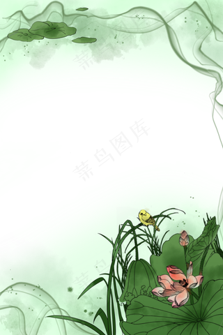 工笔水墨边框装饰图