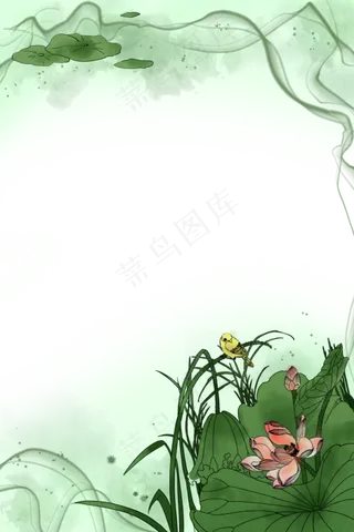 工笔水墨边框装饰图