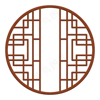 新中式风格古典窗户,免抠元素