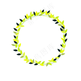 圣诞节花环花圈花框植物叶子元素