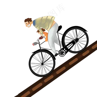 父亲节父亲带女儿兜风手绘