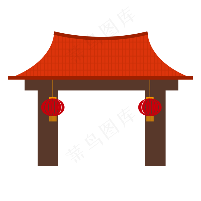 中国风门头,免抠元素(2000*2000px 300 dpi )ai矢量模版下载