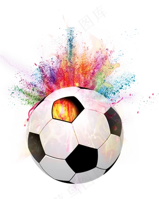 粉末炫彩世界杯足球免抠图