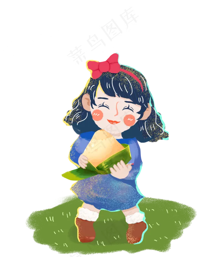 端午节吃粽子女孩PNG素材(2000X2500(DPI:300))psd模版下载
