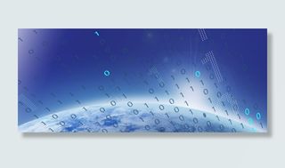 科技地球几何色块蓝色banner