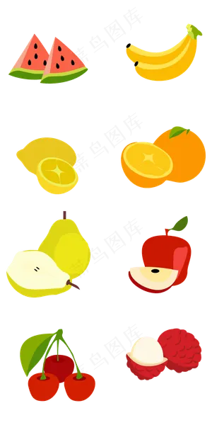 矢量卡通夏季清新水果