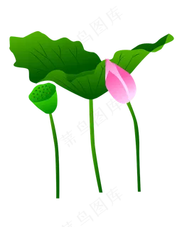 卡通粉色莲花免扣