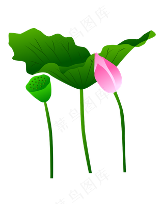 卡通粉色莲花免扣