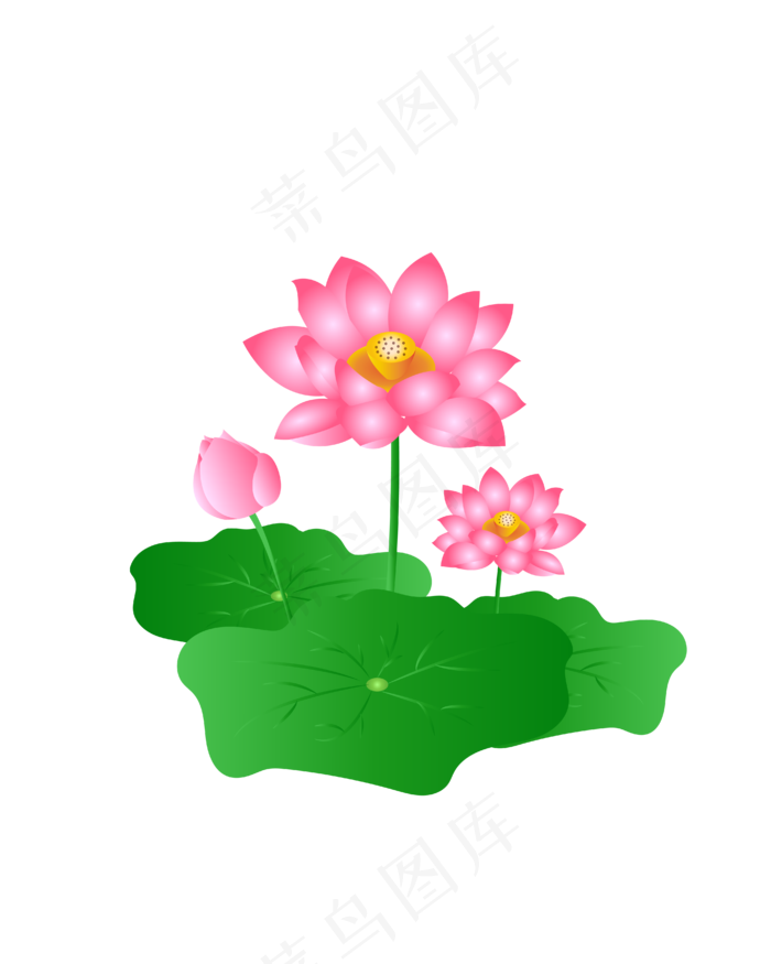 手绘卡通粉色莲花