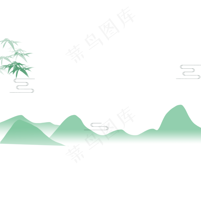 中国风水墨山水装饰元素