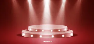 红色圆形舞台灯光效果