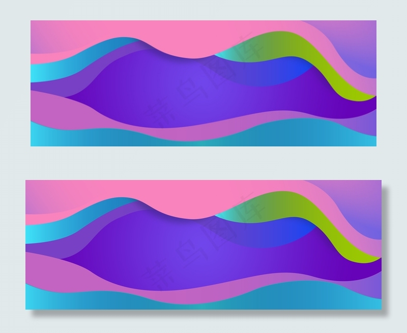 紫色渐变几何扁平化banner背景