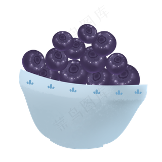 蓝紫色可爱夏季水果蓝莓