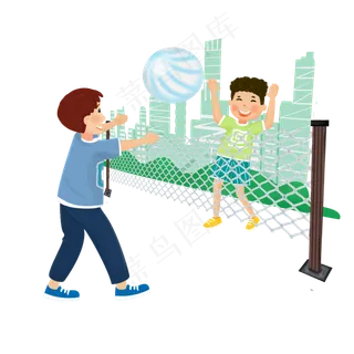 打排球的小男孩