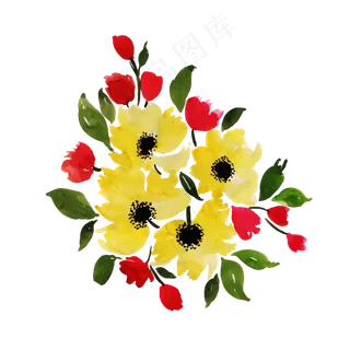 夏至夏天夏季水墨花朵免扣素材