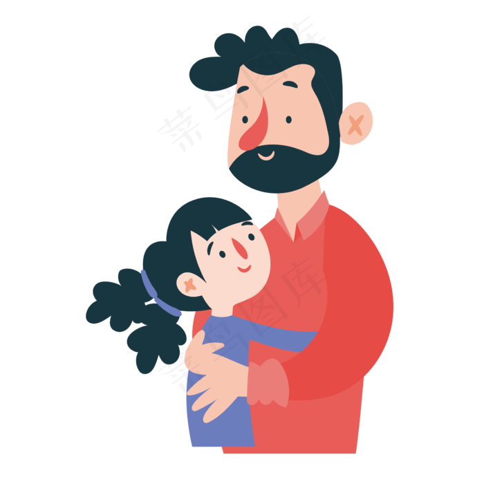 可爱的父女矢量素材