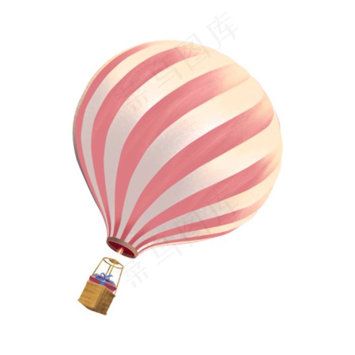 红色的网购热气球插画