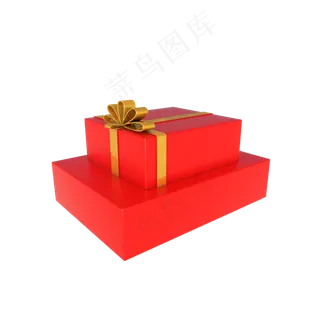C4D立体喜庆大红色礼盒