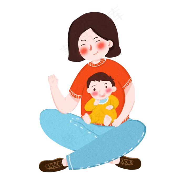 卡通清新母亲节元素(2000X2000(DPI:132))psd模版下载