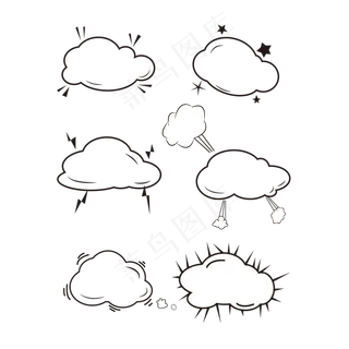 矢量线爆炸云可以是商业元素3,免抠元素