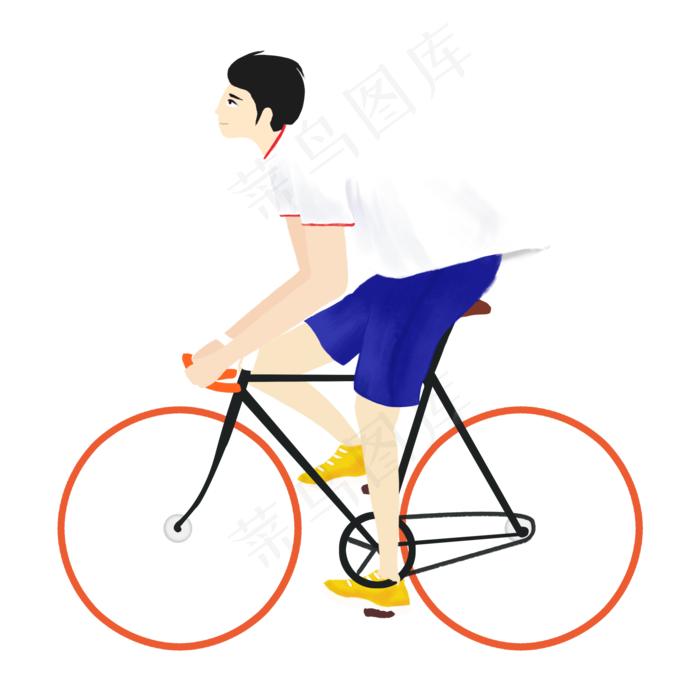 卡通男孩骑单车(2000X2000(DPI:300))psd模版下载