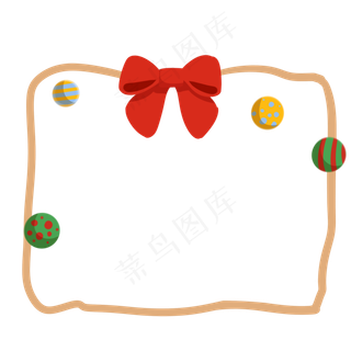 圣诞节蝴蝶结边框,免抠元素