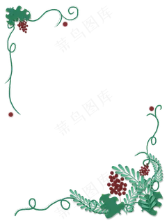 绿色植物藤条边框PNG免抠图