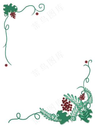 绿色植物藤条边框PNG免抠图