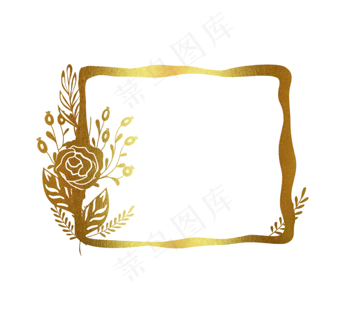 烫金风格玫瑰花花草草装饰图案(4900X4500(DPI:150))psd模版下载