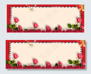 红色520花朵banner
