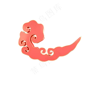 红色金色中国风祥云,免抠元素