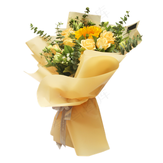 月季花橙色玫瑰花花束