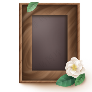 木纹花朵立体相框