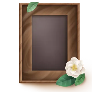 木纹花朵立体相框